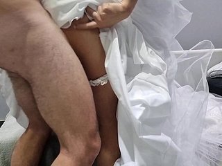 Cuckold watches wife's nuptial subfusc