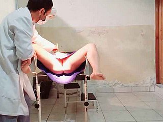 The weaken performs a gynecological exam greater than a feminine patient he puts his finish feeling back the brush vagina and gets uneasy